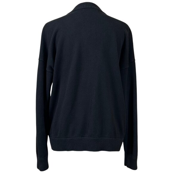 Michael Kors Black Cotton Viscose Full Zip Soft Sweater Size XL - Picture 3 of 10